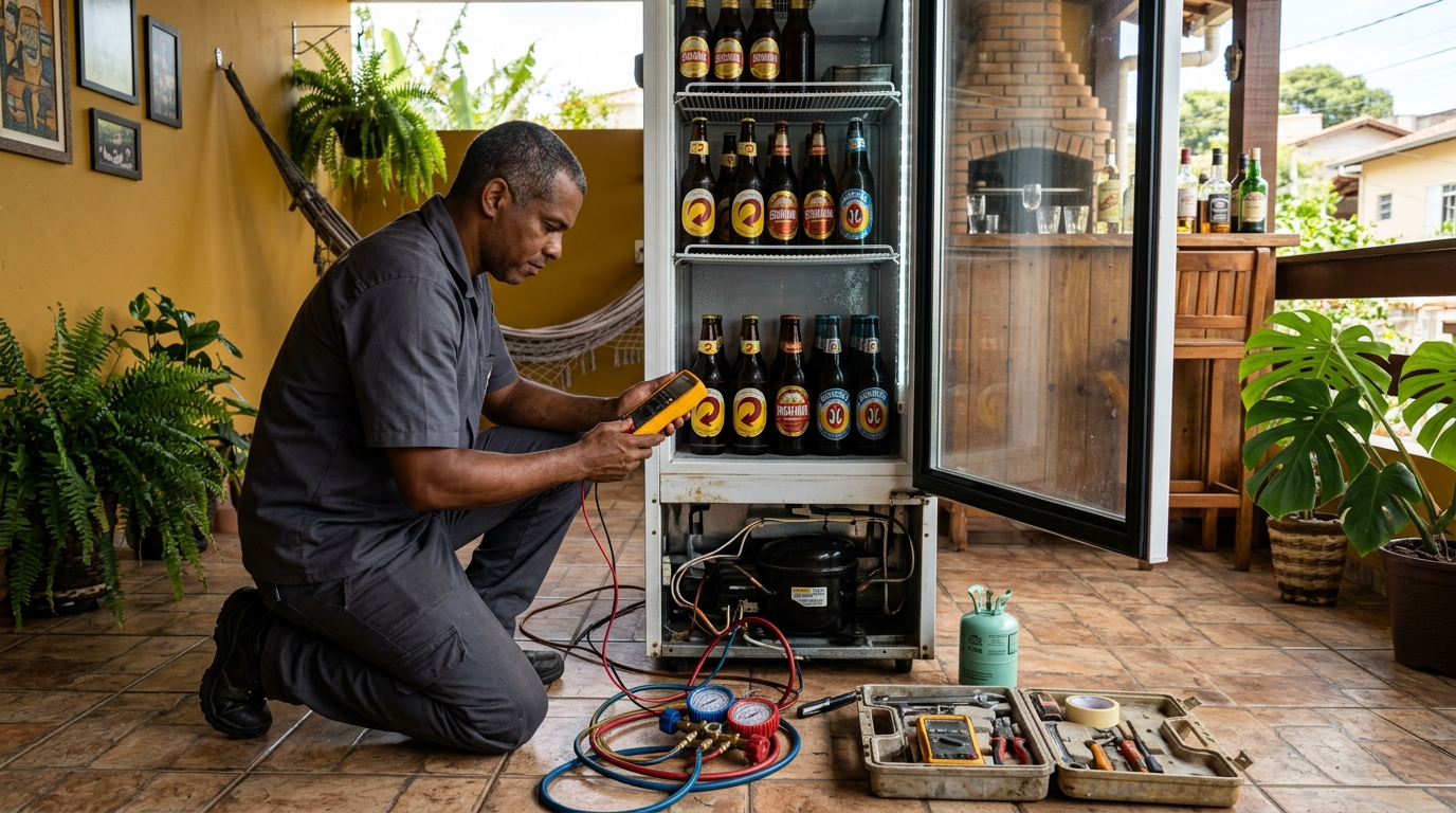 Manutenção da placa eletrônica de cervejeira em Cabo Frio‑RJ