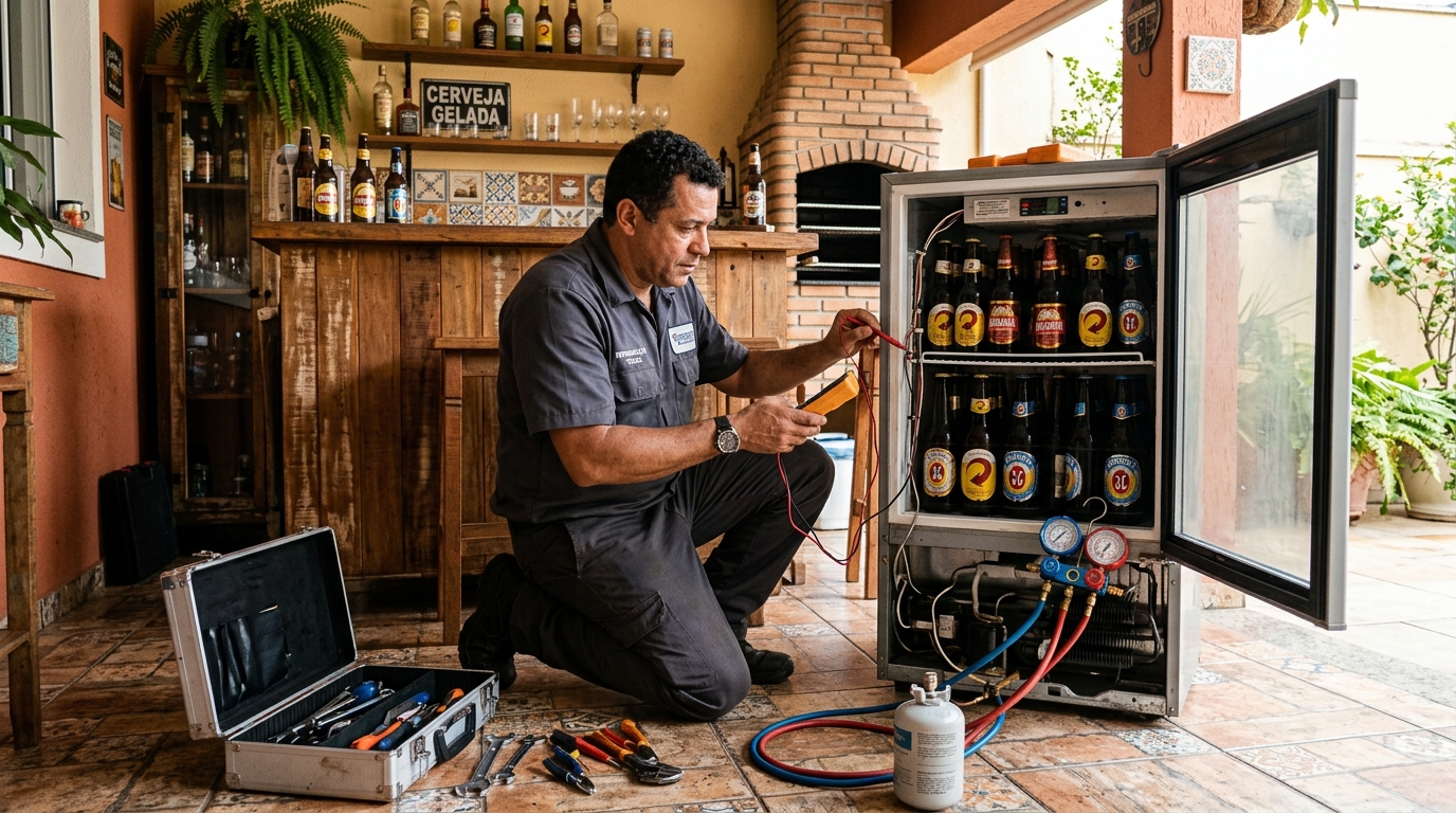 Aplicação de gás refrigerante em cervejeira atendida em Cabo Frio‑RJ